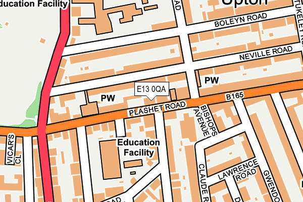 E13 0QA map - OS OpenMap – Local (Ordnance Survey)