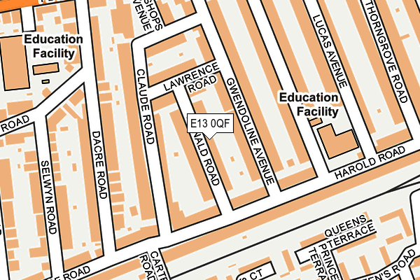 E13 0QF map - OS OpenMap – Local (Ordnance Survey)