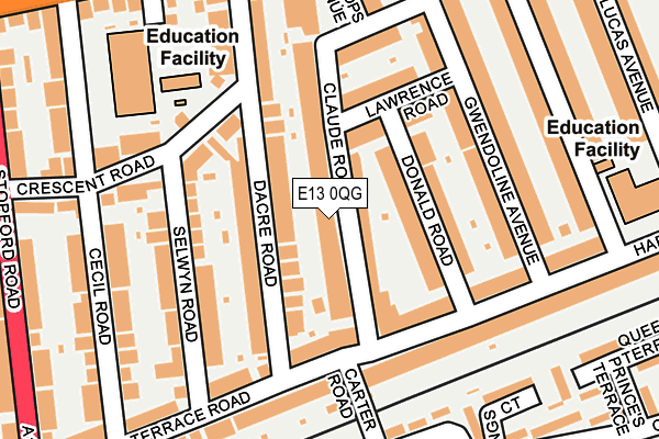 E13 0QG map - OS OpenMap – Local (Ordnance Survey)