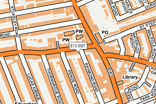 E13 0QT map - OS OpenMap – Local (Ordnance Survey)