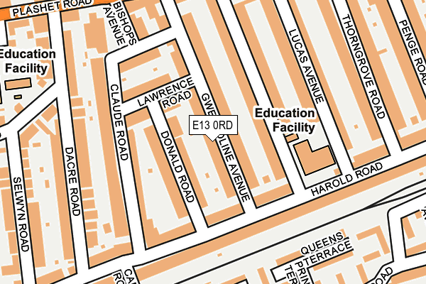 E13 0RD map - OS OpenMap – Local (Ordnance Survey)