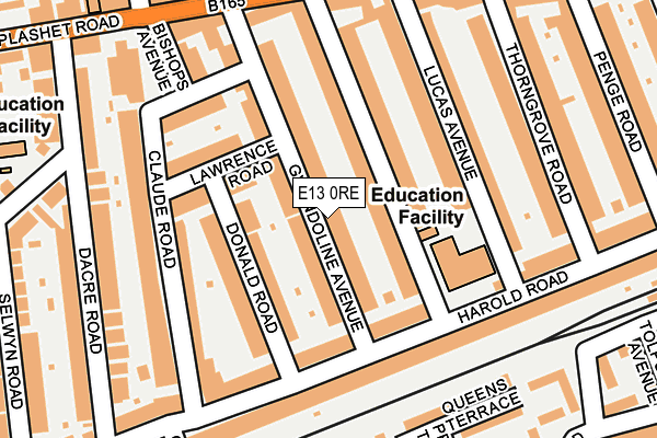 E13 0RE map - OS OpenMap – Local (Ordnance Survey)