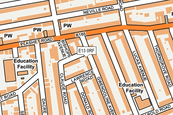 E13 0RF map - OS OpenMap – Local (Ordnance Survey)