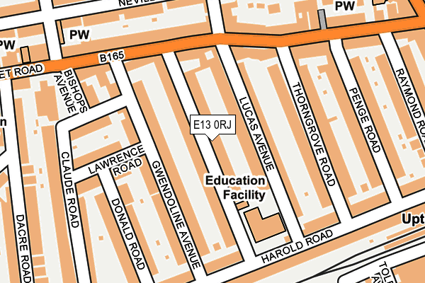 E13 0RJ map - OS OpenMap – Local (Ordnance Survey)