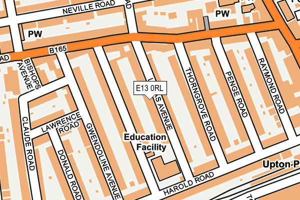 E13 0RL map - OS OpenMap – Local (Ordnance Survey)