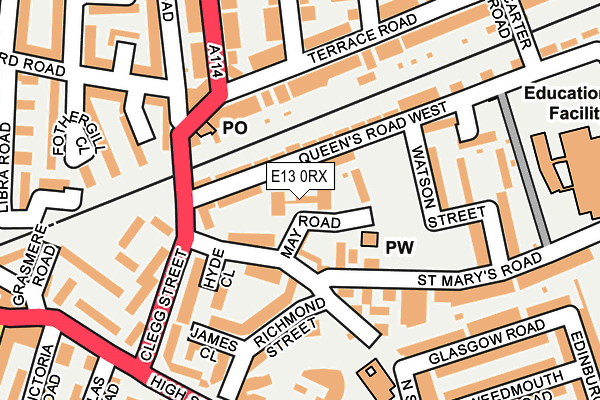 E13 0RX map - OS OpenMap – Local (Ordnance Survey)