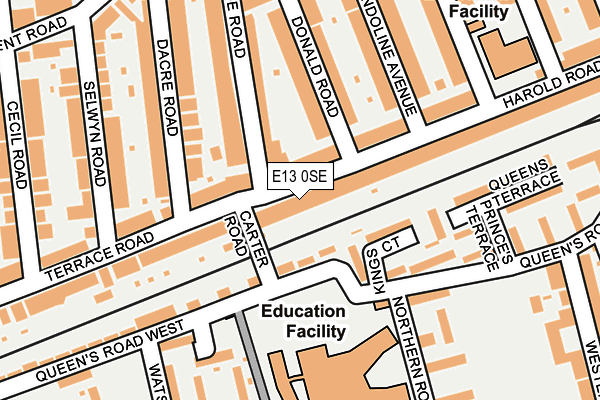 E13 0SE map - OS OpenMap – Local (Ordnance Survey)