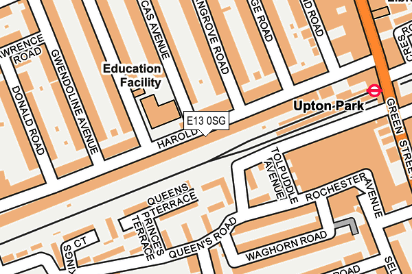 E13 0SG map - OS OpenMap – Local (Ordnance Survey)