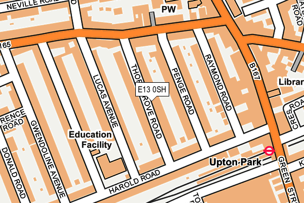 E13 0SH map - OS OpenMap – Local (Ordnance Survey)