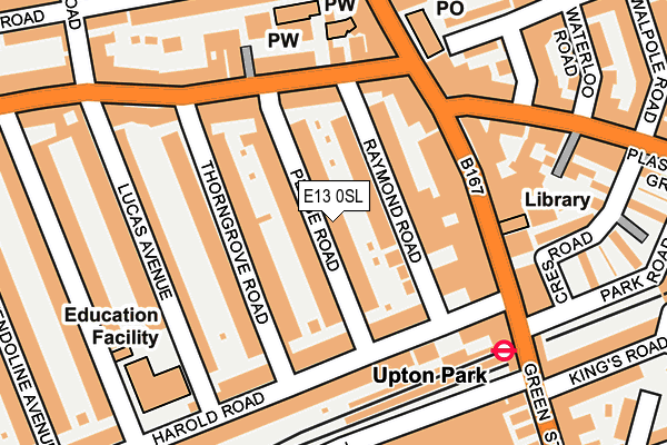 E13 0SL map - OS OpenMap – Local (Ordnance Survey)