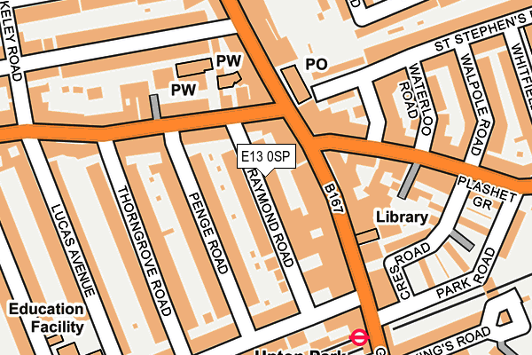 E13 0SP map - OS OpenMap – Local (Ordnance Survey)