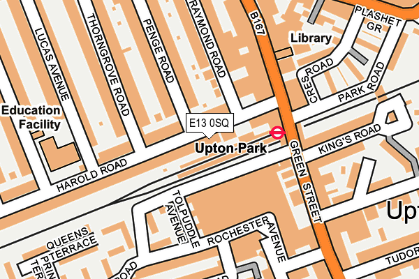 E13 0SQ map - OS OpenMap – Local (Ordnance Survey)