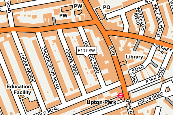 E13 0SW map - OS OpenMap – Local (Ordnance Survey)