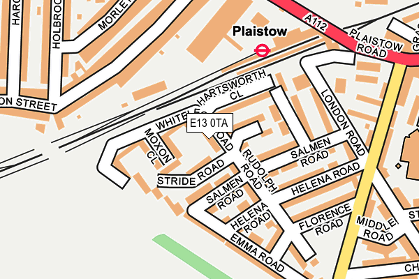 E13 0TA map - OS OpenMap – Local (Ordnance Survey)