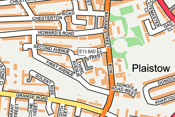 E13 8AD map - OS OpenMap – Local (Ordnance Survey)