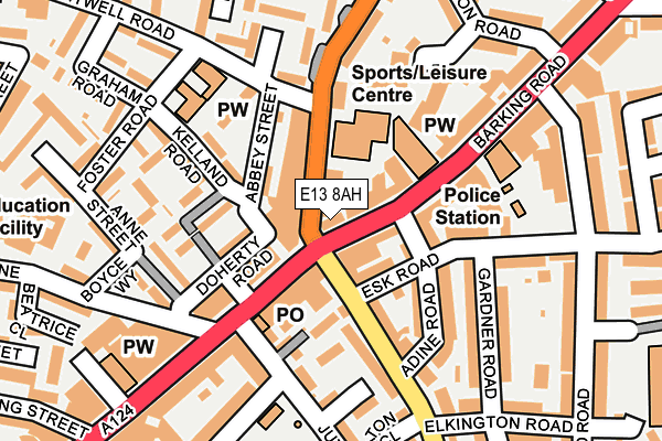 E13 8AH map - OS OpenMap – Local (Ordnance Survey)