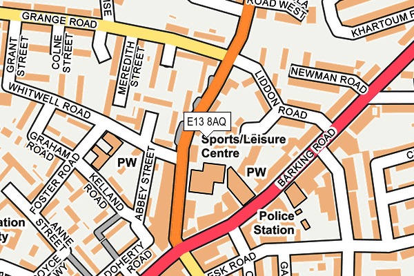 E13 8AQ map - OS OpenMap – Local (Ordnance Survey)