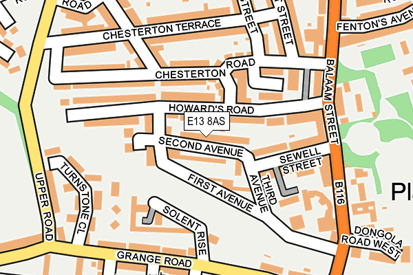 E13 8AS map - OS OpenMap – Local (Ordnance Survey)