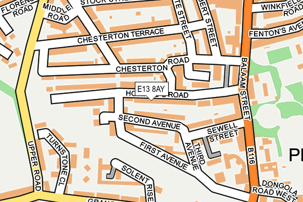 E13 8AY map - OS OpenMap – Local (Ordnance Survey)