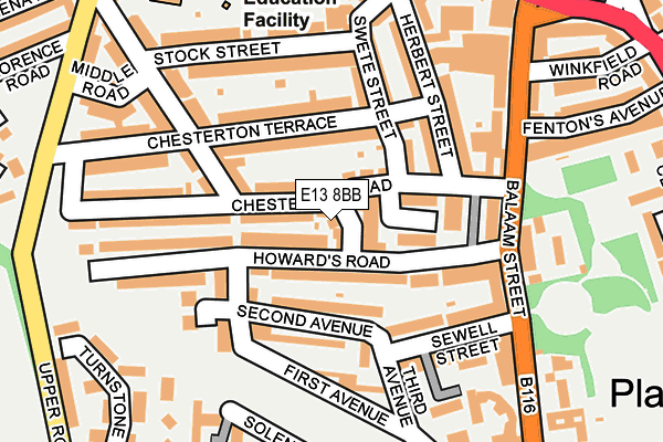 E13 8BB map - OS OpenMap – Local (Ordnance Survey)
