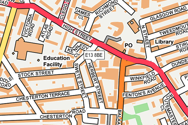 E13 8BE map - OS OpenMap – Local (Ordnance Survey)