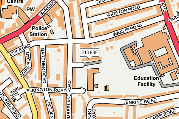 E13 8BF map - OS OpenMap – Local (Ordnance Survey)