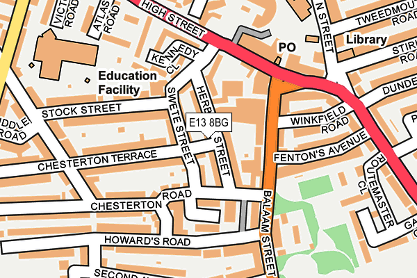 E13 8BG map - OS OpenMap – Local (Ordnance Survey)