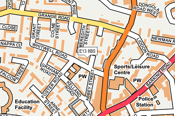 E13 8BS map - OS OpenMap – Local (Ordnance Survey)