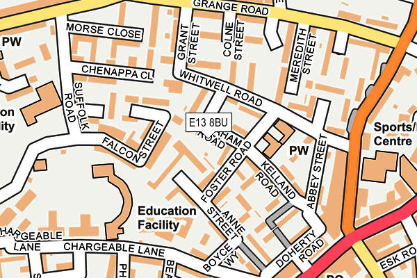 E13 8BU map - OS OpenMap – Local (Ordnance Survey)