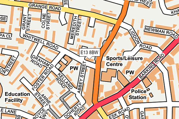 E13 8BW map - OS OpenMap – Local (Ordnance Survey)
