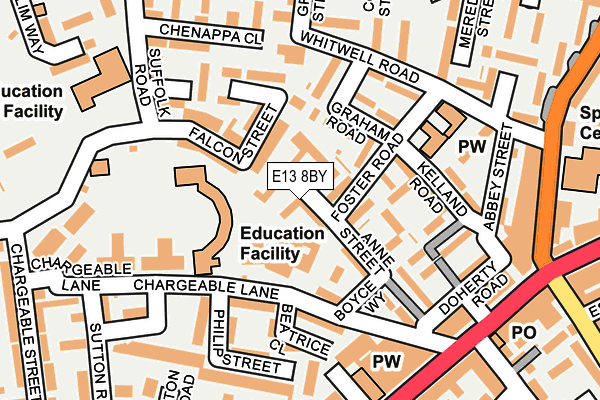 E13 8BY map - OS OpenMap – Local (Ordnance Survey)