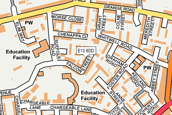 E13 8DD map - OS OpenMap – Local (Ordnance Survey)