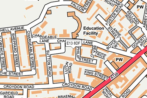 E13 8DF map - OS OpenMap – Local (Ordnance Survey)