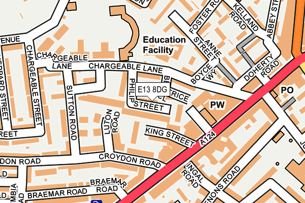 E13 8DG map - OS OpenMap – Local (Ordnance Survey)