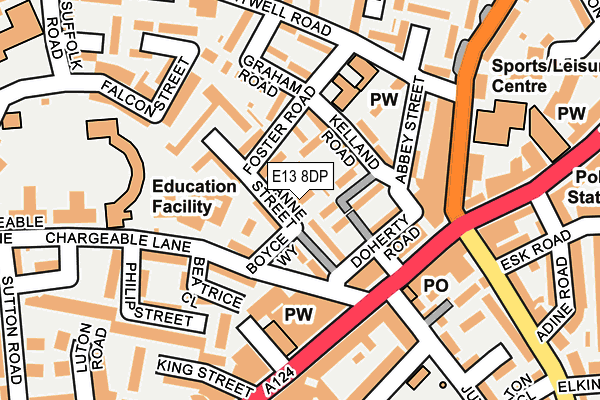 E13 8DP map - OS OpenMap – Local (Ordnance Survey)