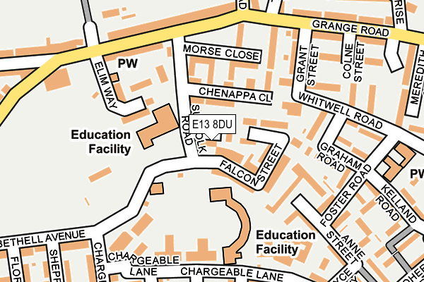 E13 8DU map - OS OpenMap – Local (Ordnance Survey)