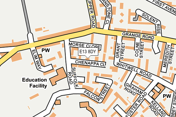 E13 8DY map - OS OpenMap – Local (Ordnance Survey)