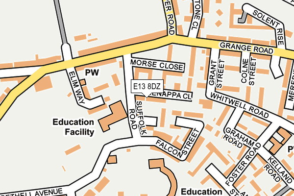 E13 8DZ map - OS OpenMap – Local (Ordnance Survey)