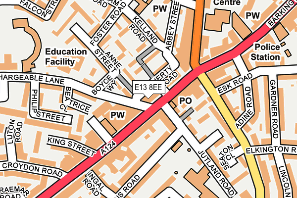 E13 8EE map - OS OpenMap – Local (Ordnance Survey)