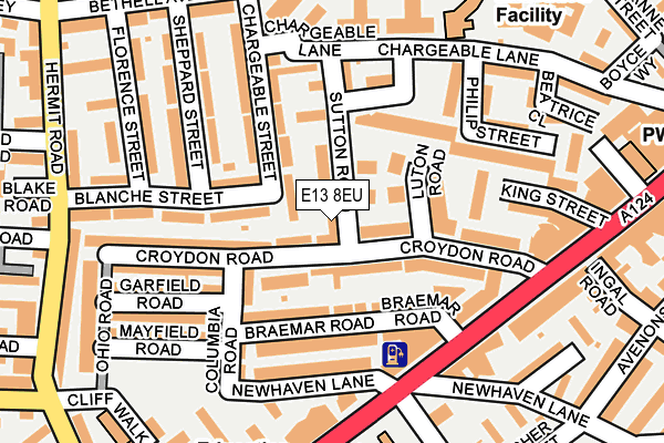 E13 8EU map - OS OpenMap – Local (Ordnance Survey)