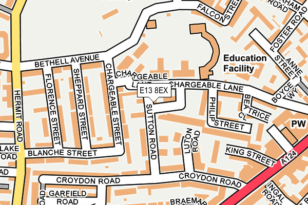 E13 8EX map - OS OpenMap – Local (Ordnance Survey)