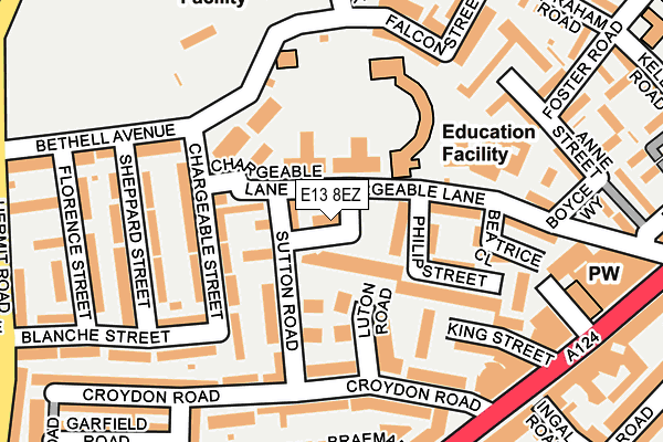 E13 8EZ map - OS OpenMap – Local (Ordnance Survey)