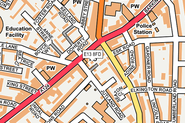 E13 8FD map - OS OpenMap – Local (Ordnance Survey)