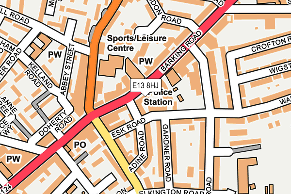 E13 8HJ map - OS OpenMap – Local (Ordnance Survey)