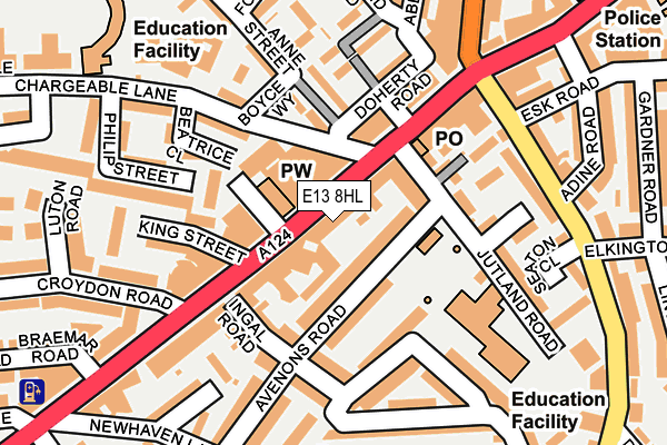 E13 8HL map - OS OpenMap – Local (Ordnance Survey)