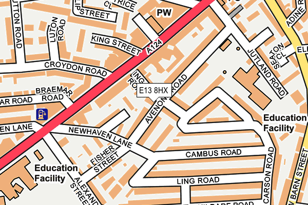 E13 8HX map - OS OpenMap – Local (Ordnance Survey)