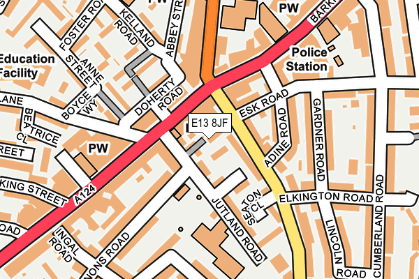 E13 8JF map - OS OpenMap – Local (Ordnance Survey)