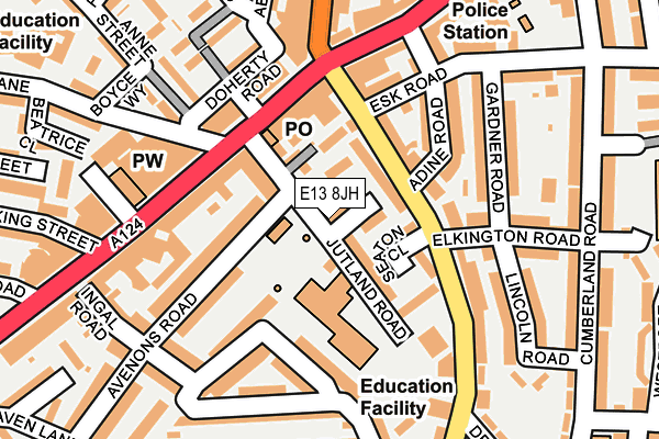 E13 8JH map - OS OpenMap – Local (Ordnance Survey)