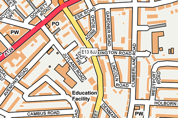 E13 8JJ map - OS OpenMap – Local (Ordnance Survey)