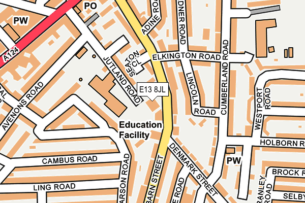 E13 8JL map - OS OpenMap – Local (Ordnance Survey)